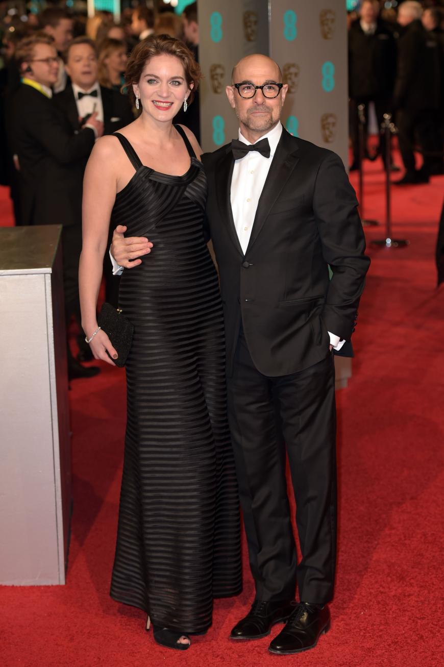Schwarz geht einfach immer: Stanley Tucci mit Ehefrau Felicity Blunt