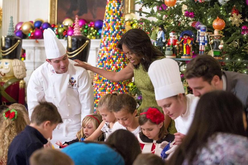 In der Weihnachtsbäckerei: Michelle Obama hat das Weiße Haus in eine Backstube verwandelt.