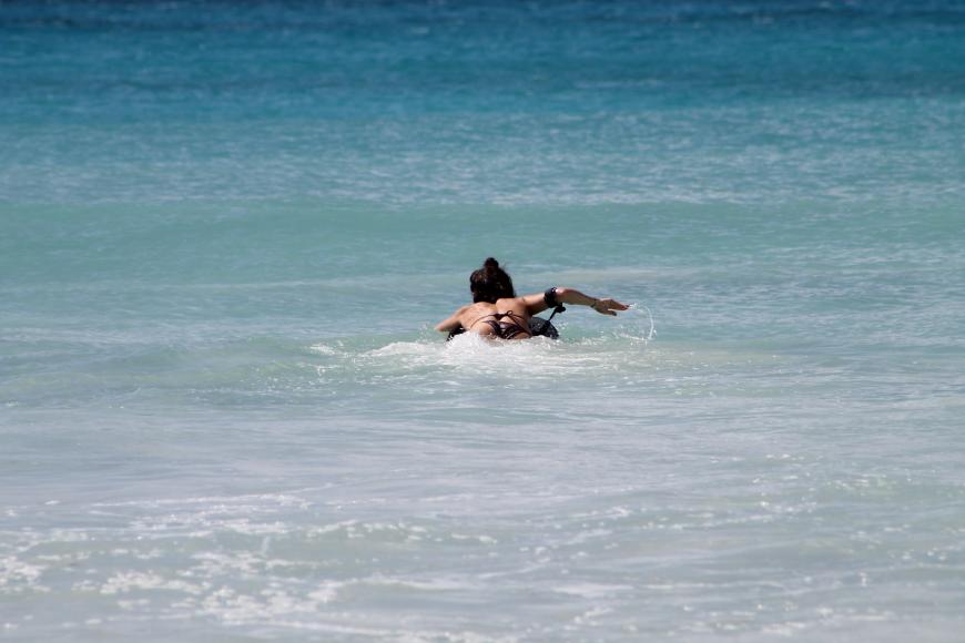 Ich hab mich mit meinem Bodyboard auch ins Wasser getraut!