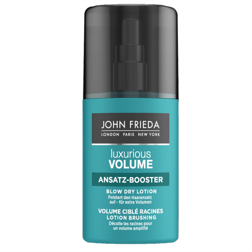 „Luxurious Volume Ansatz-Booster Blow Dry Lotion“ von John Frieda, ca. 8 Euro