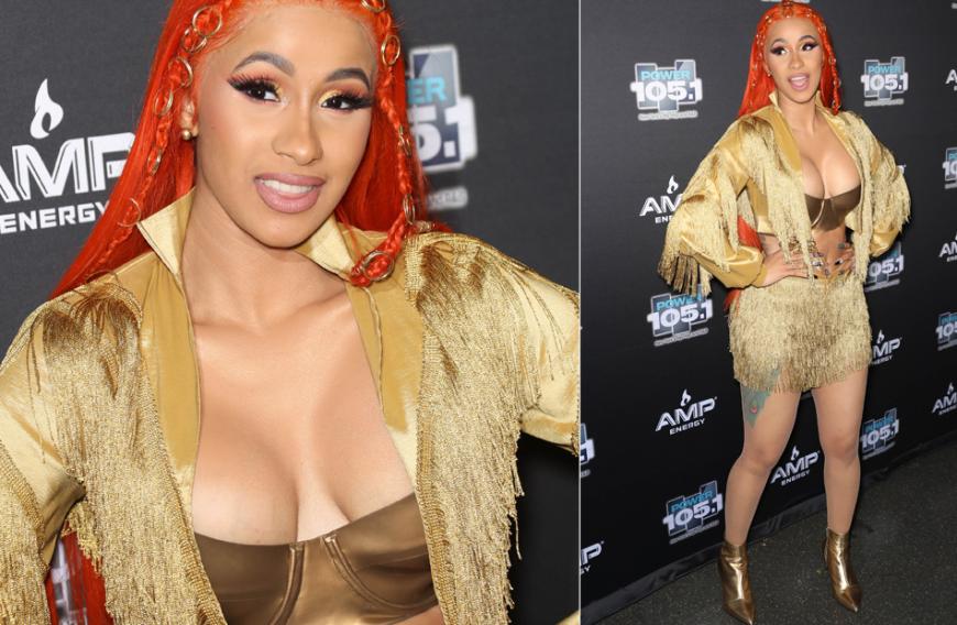 Rapperin Cardi B setzt ihr Dekolleté verführerisch bei einem Event in Newark, USA, in Szene. Erst vor dreieinhalb Monaten ist die Musikerin Mutter eines kleinen Mädchens geworden.
