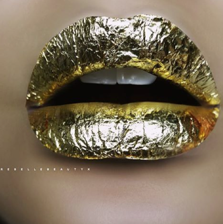 Lippen mit Blattgoldverzierung - warum nicht?