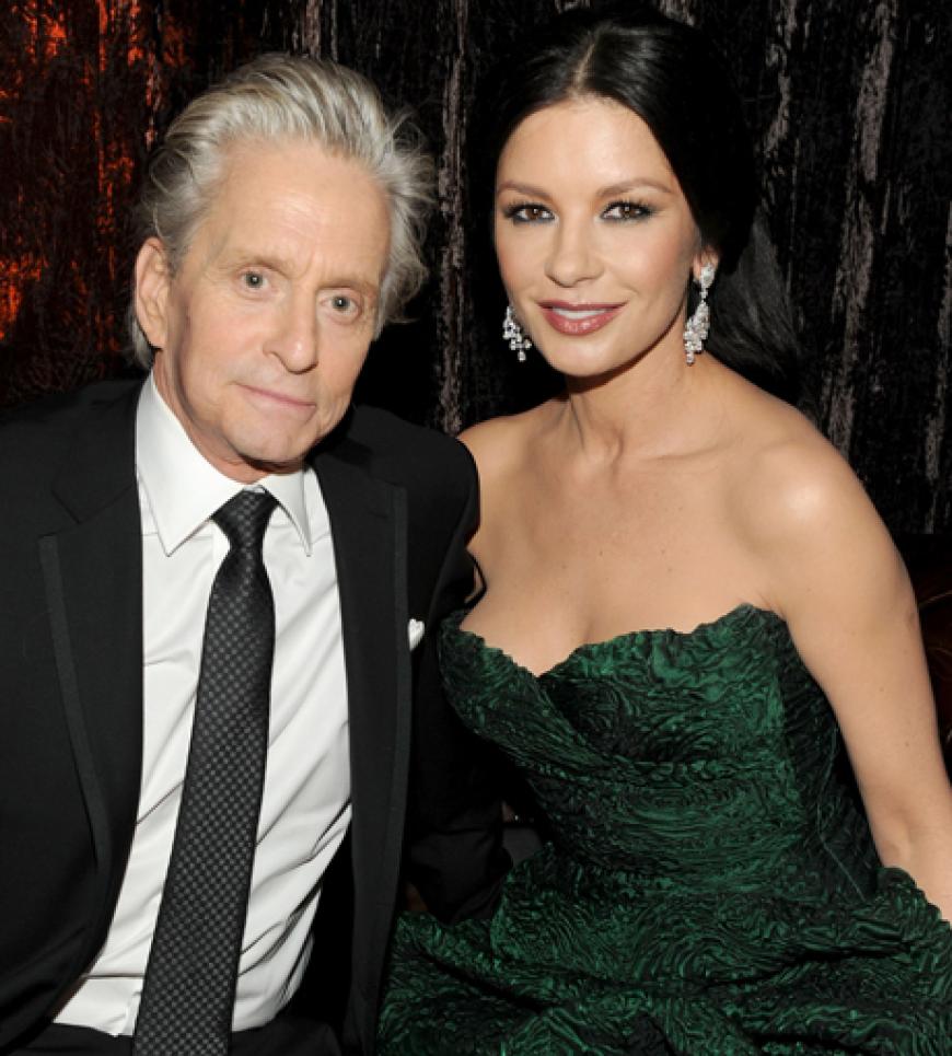 Michael Douglas und Catherine Zat-Jones besuchten die Party nach den Awards ...