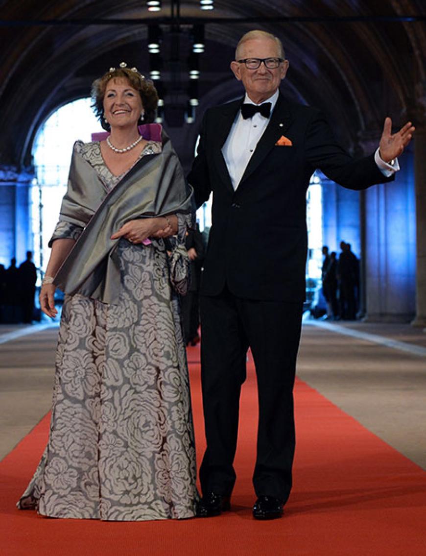 Königin Beatrix' Schwester Prinzessin Margriet mit ihrem Ehemann Pieter van Vollenhoven