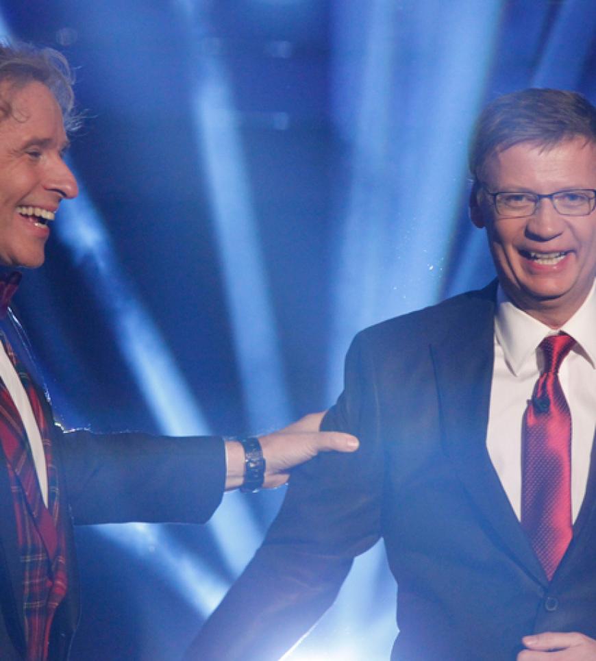 Gute Freunde und Weggefährten: Thomas Gottschalk begrüßte Günther Jauch auf seiner Couch