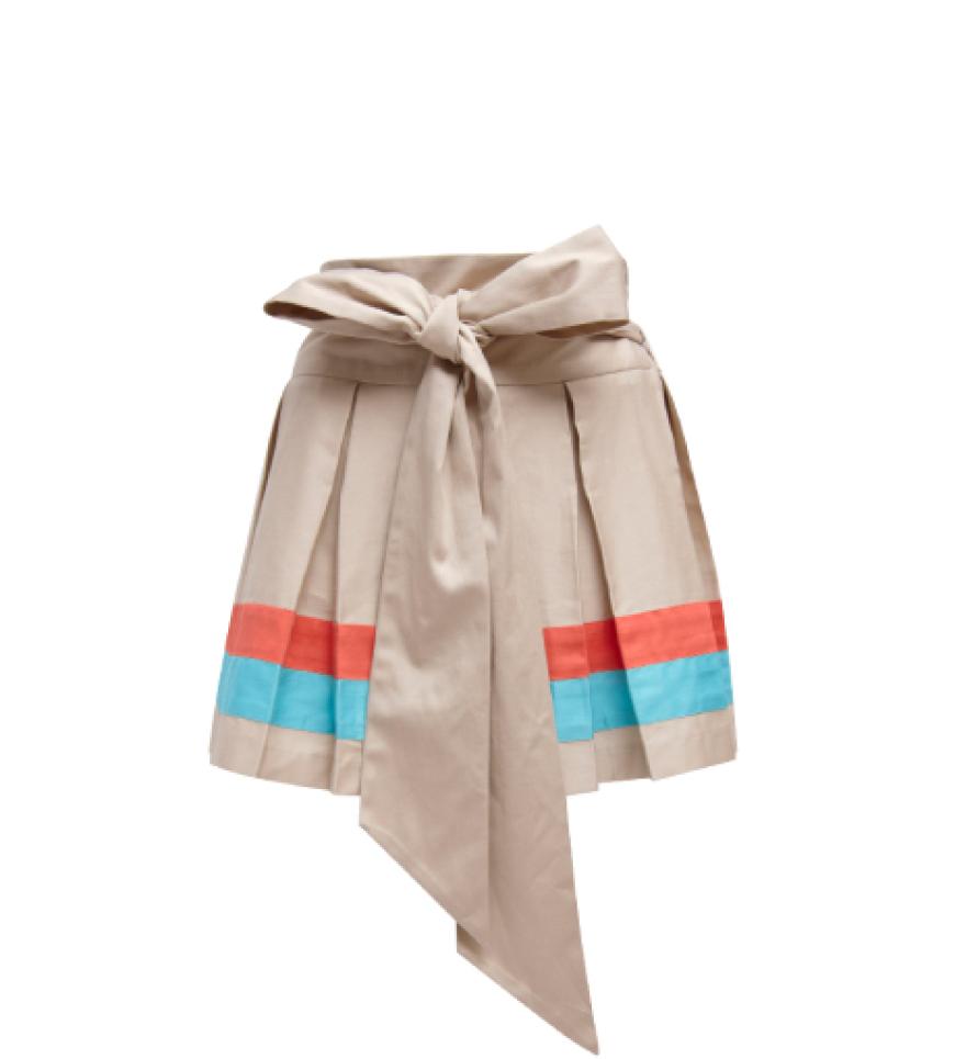 Minis wie dieser hier peppen simple Shirts sofort auf! Gepunktet, gestreift oder mit großer Schleife sind sie jetzt total en vogue. Asos, ca. 30 Euro