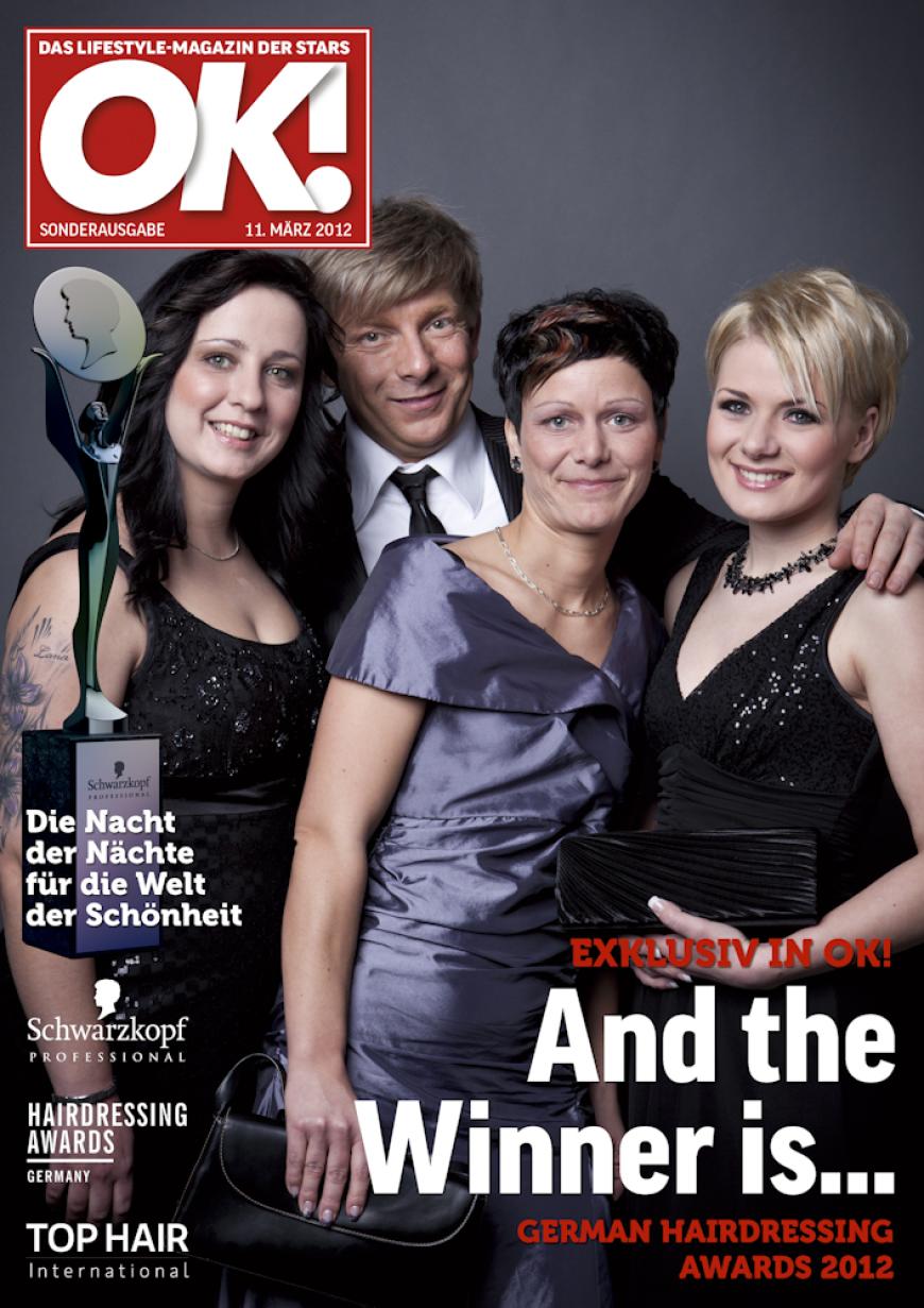 Einmal im Leben das Cover der OK! zieren! Für die Gäste des „German Hairdressing Award 2012“ wurde dieses Traum Wirklichkeit. Jeder Gast des Gala-Abends konnte an einem persönlichen OK! Fotoshooting teilnehmen - und die tollen Ergebnisse sehen Sie hier! Viel Spaß beim Durchklicken!