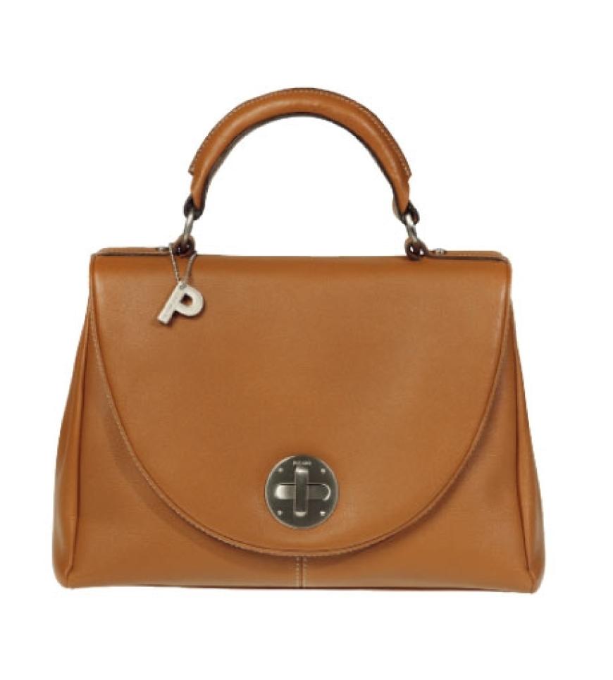 Durch ihre elegante Form und die dezenten Farben wird sie zum unschlagbaren Allroundtalent. Handtasche aus cognacfarbenem Nappaleder von Picard, ca. 250 Euro