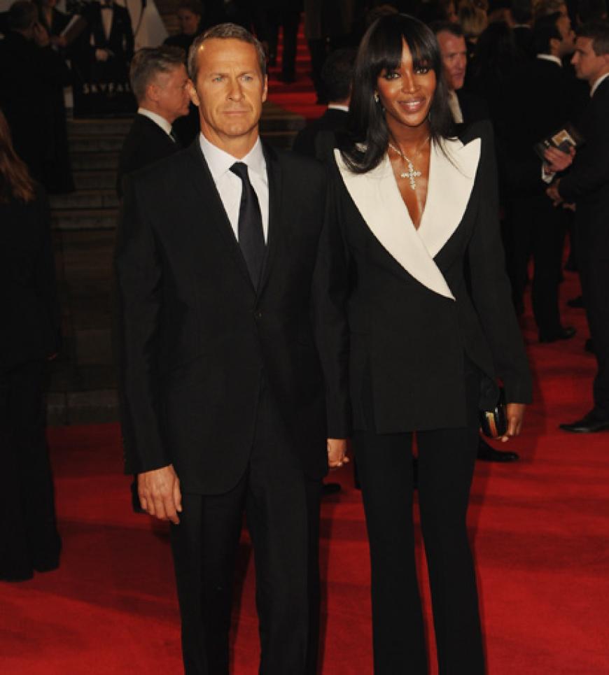 Der Hosenanzug war Trend auf dem Roten Teppich. Auch Model Naomi Campbell trug einen und brachte ihren Partner Vladislav Doronin mit zur Premiere nach London