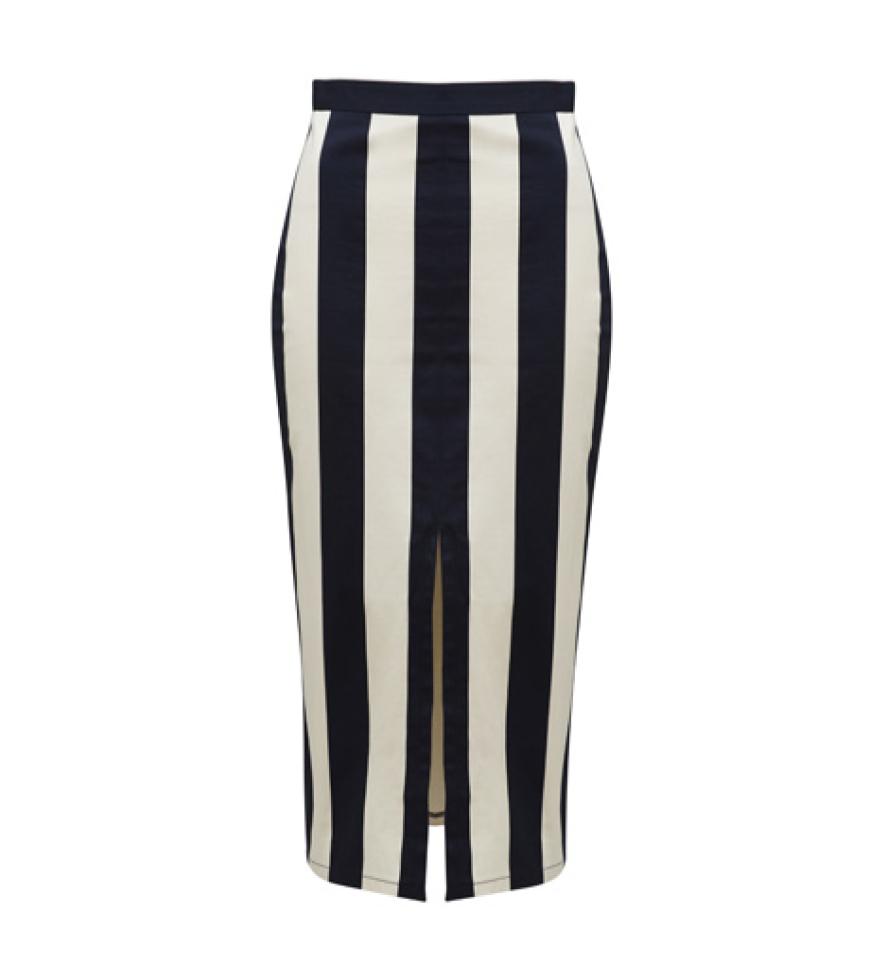 Kontastprogramm: Pencilskirt von Asos, ca. 45 Euro