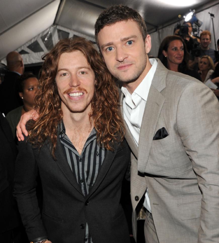 Snowboard-Star Shawn White und Justin Timberlake