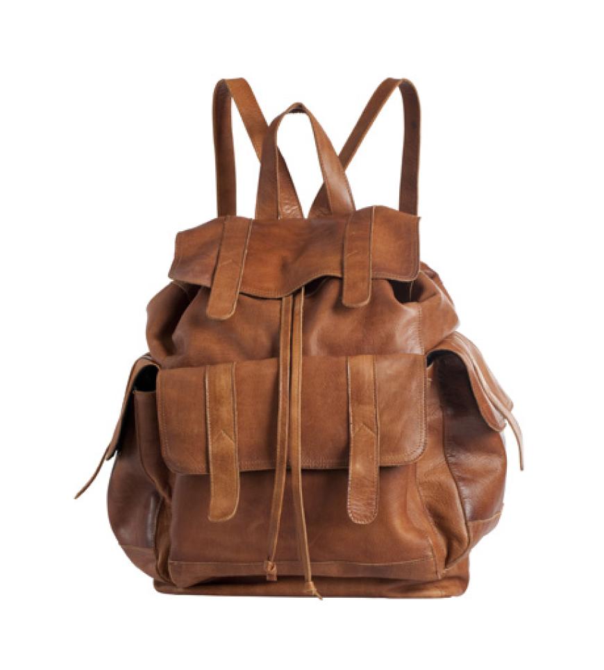 Extra großer Lederrucksack im Used-Look von Pieces, ca. 130 Euro