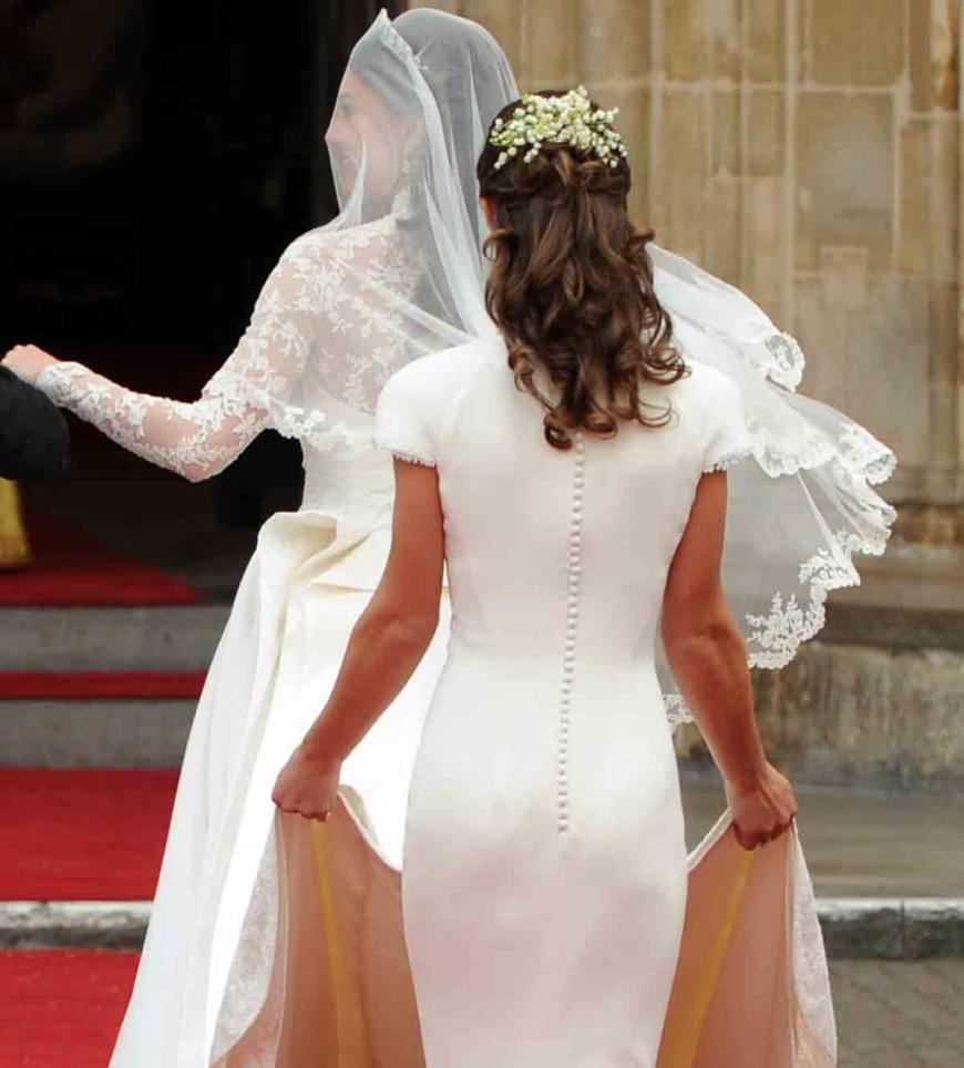 Dieser Auftritt machte ihren Po weltberühmt: Pippa Middleton als Brautjungfer bei der Hochzeit ihrer Schwester Kate mit Prinz William im April 2011