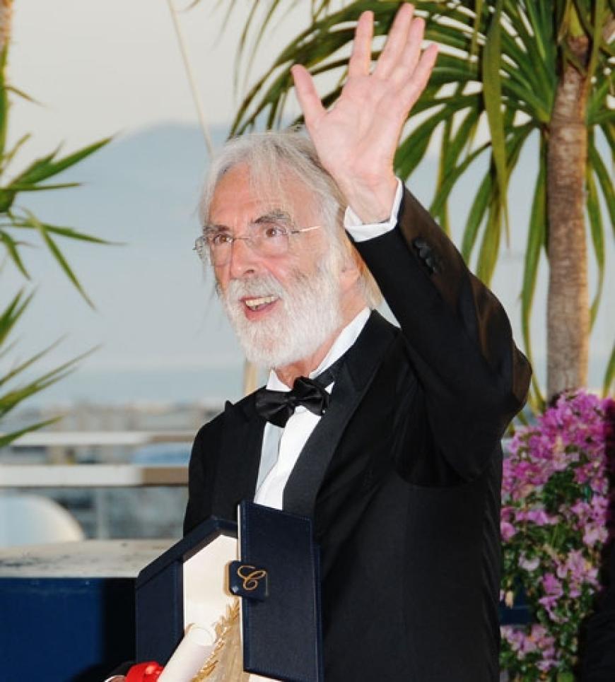 Michael Haneke nimmt die goldene Palme für den besten Film entgegen