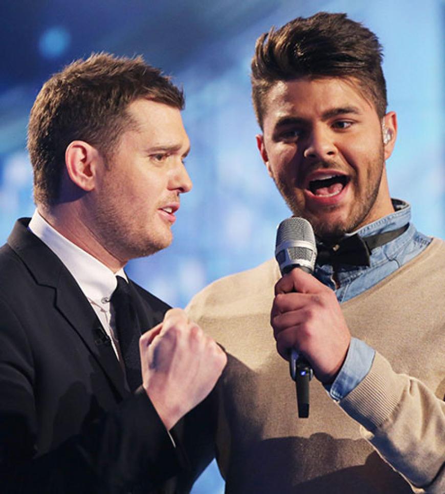 Absolutes Highlight der Show: Superstar Michael Bublé überrascht Kandidat Ricardo Bielecki bei den Proben