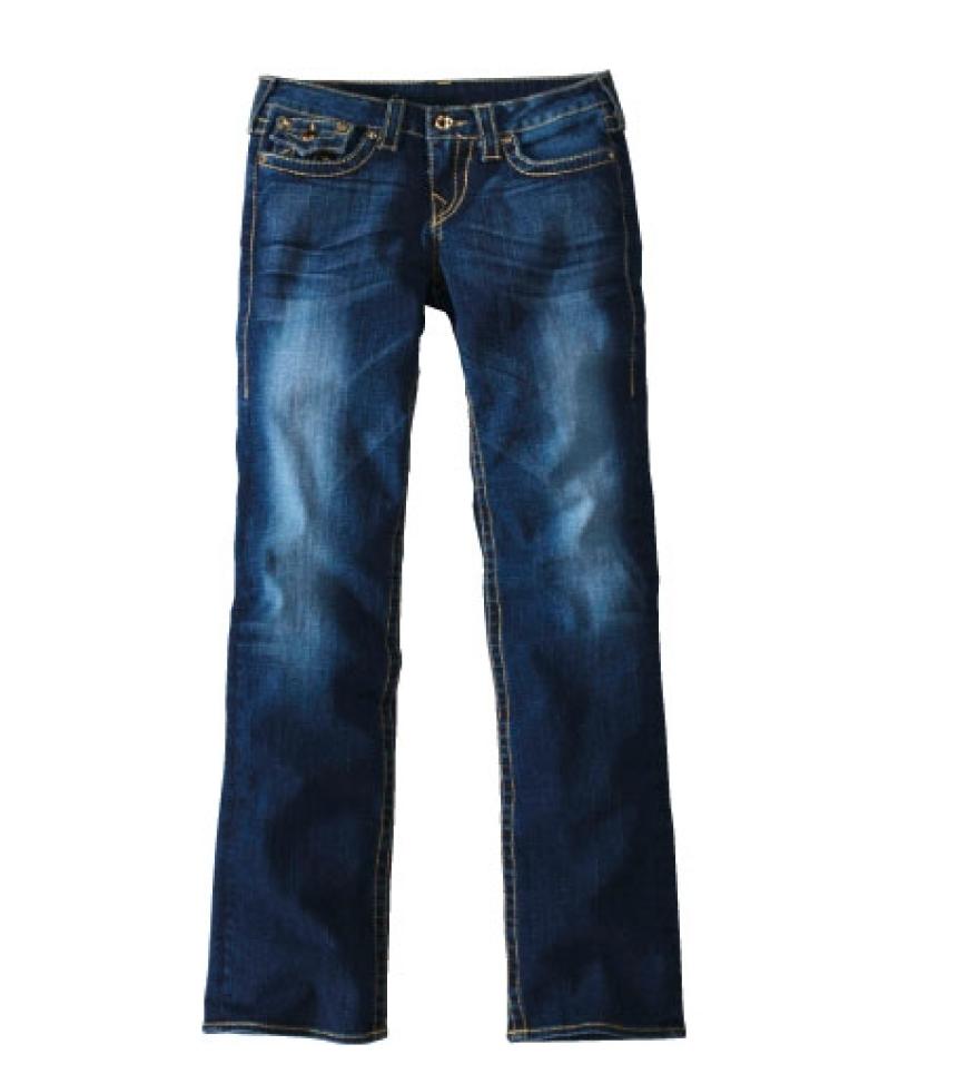 Boot Cut: Unser treuester Begleiter. Die leicht ausgestellte Boot-Cut-Jeans ist bequem und unkompliziert. Sie passt sich sowohl sportlichen als auch femininen Stylings an. Klassiker mit Kontrasten von True Religion über Conleys, ca. 400 Euro