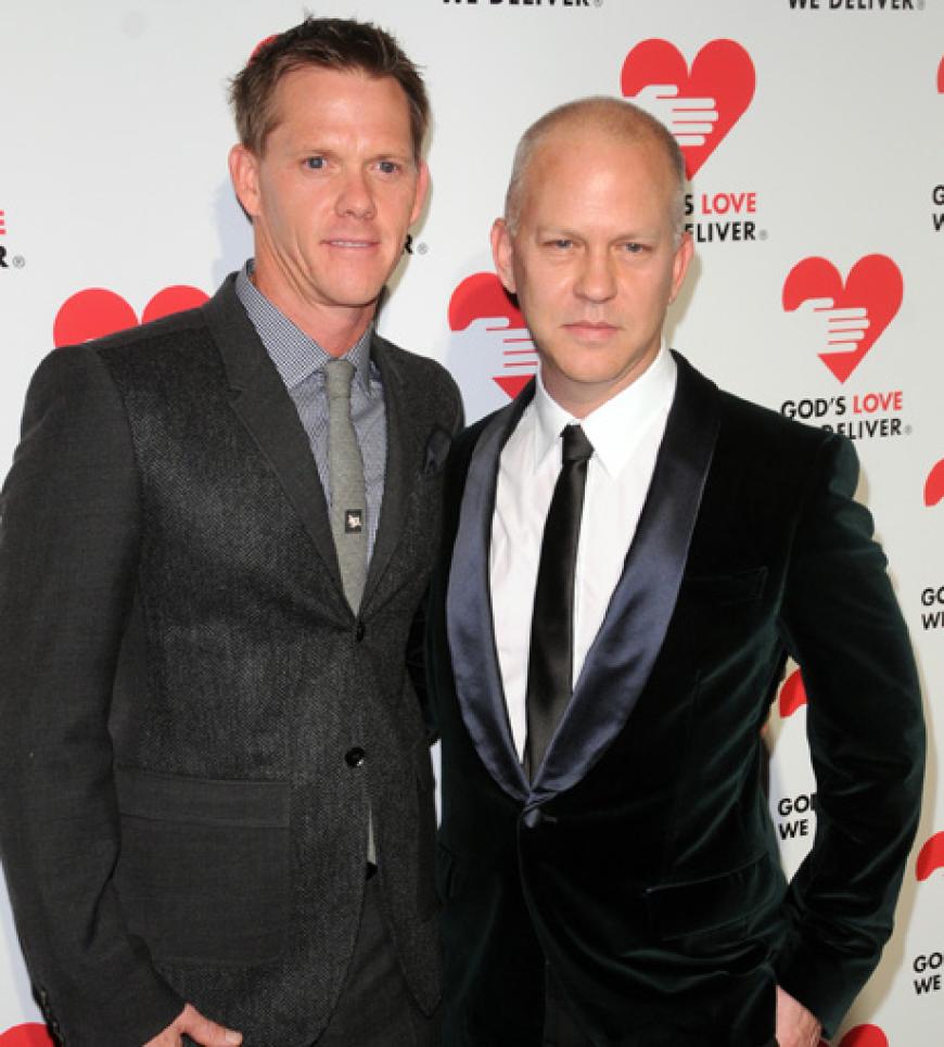 David Miller und Drehbuchautor Ryan Murphy posieren für die Kameras