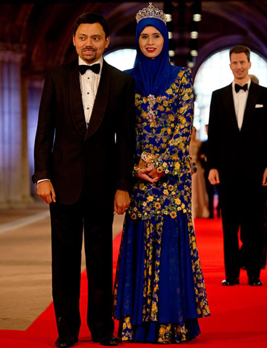 Bruneis Kronprinz Al-Muhtadee Billah Bolkiah mit seiner Frau Dayangku Sarah Pengiran Salleh