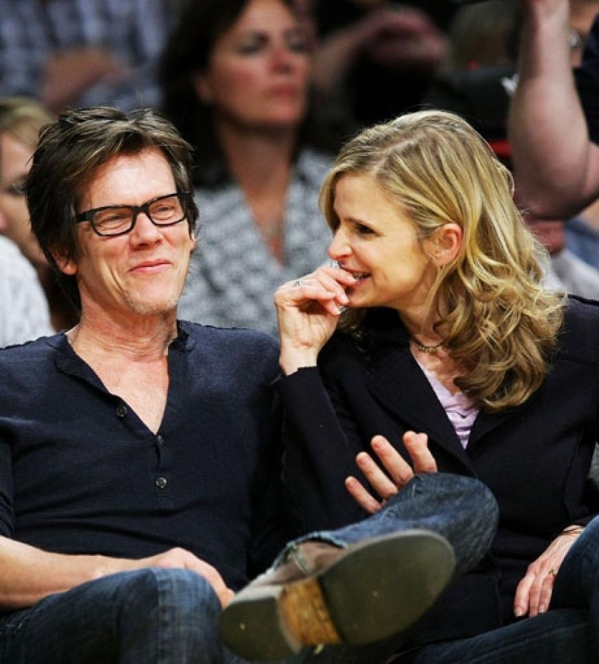 Kevin Bacon und Ehefrau Kyra Sedgwick scherzen
