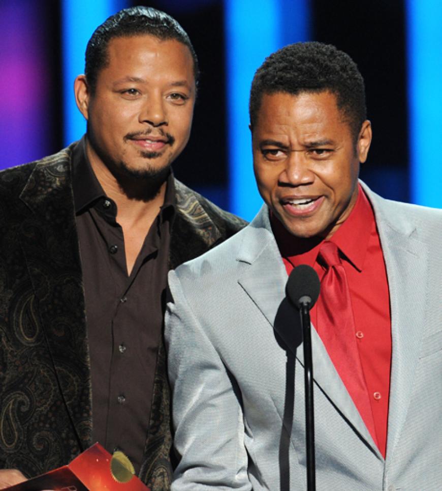 Terrence Howard mit Cuba Gooding Jr. präsentieren einen Award