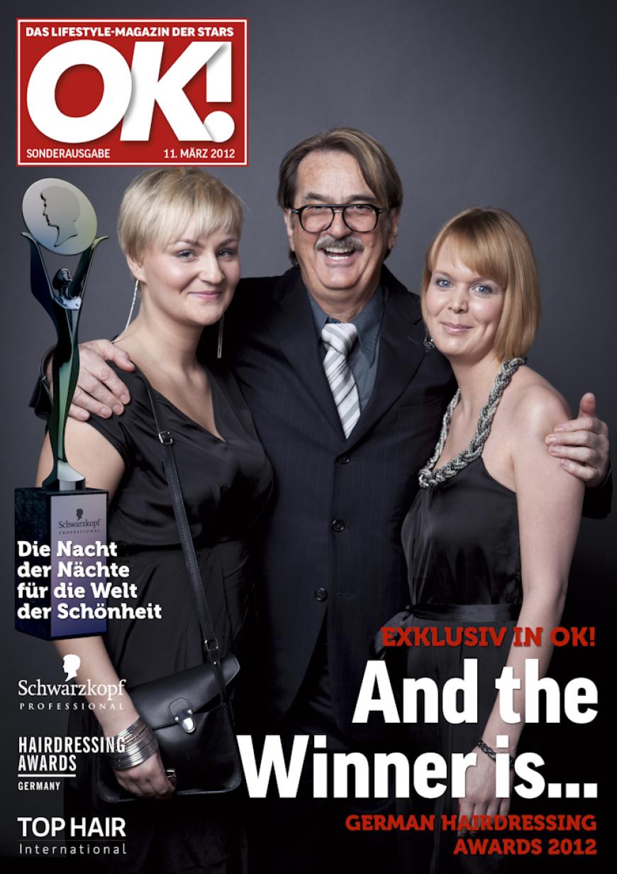Einmal im Leben das Cover der OK! zieren! Für die Gäste des „German Hairdressing Award 2012“ wurde dieses Traum Wirklichkeit. Jeder Gast des Gala-Abends konnte an einem persönlichen OK! Fotoshooting teilnehmen - und die tollen Ergebnisse sehen Sie hier! Viel Spaß beim Durchklicken!