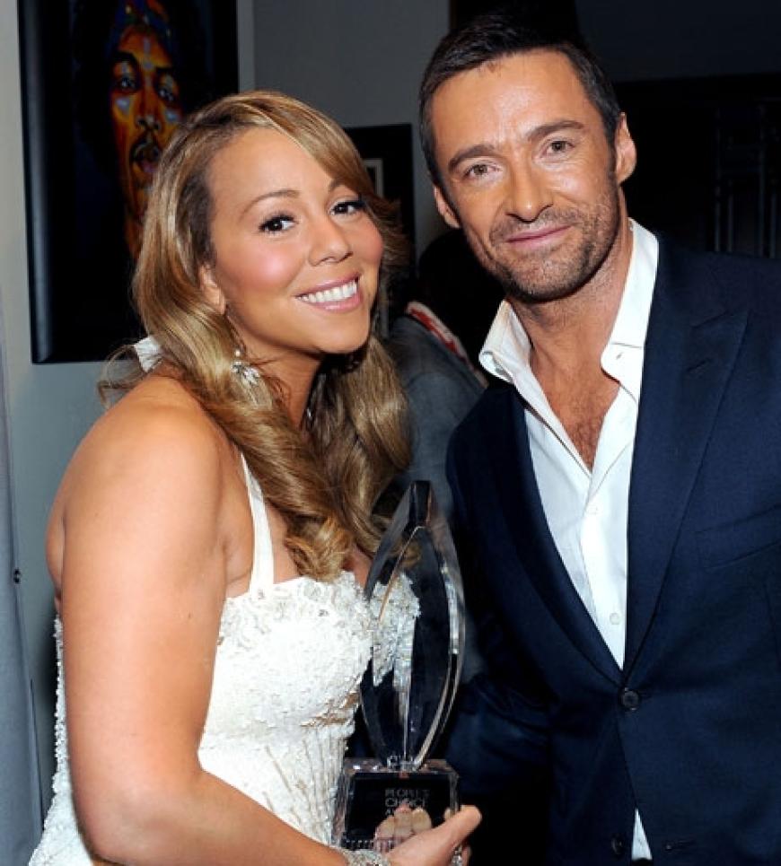 Preisträger unter sich: Mariah Carey posiert mit Hugh Jackman