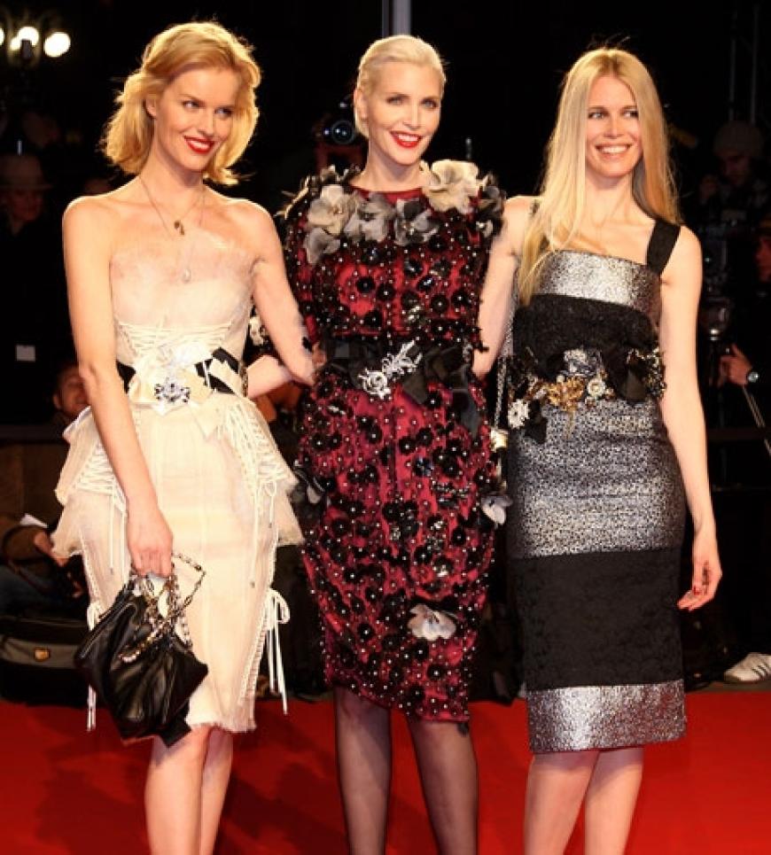 Topmodels unter sich: Eva Herzigova, Nadja Auermann und Claudia Schiffer
