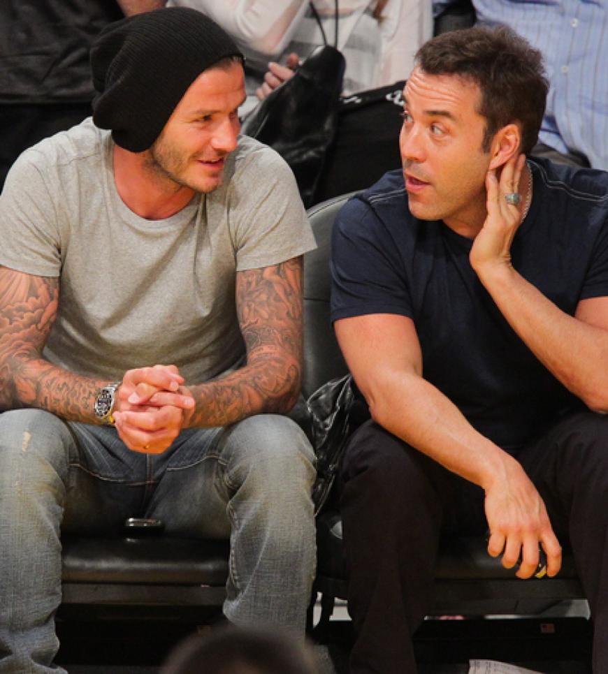 Gemeinsam mit Schauspieler Jeremy Piven fachsimpelte Becks über das Spiel