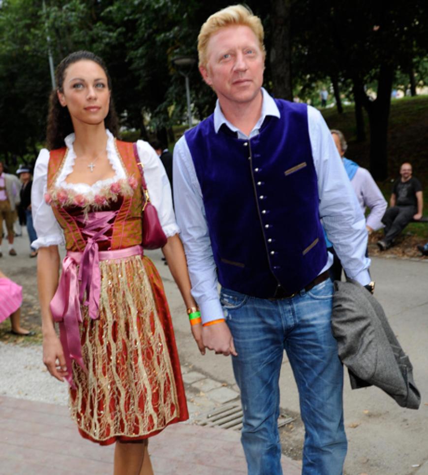 Lilly und Boris Becker auf dem Weg ins Promi-Zelt