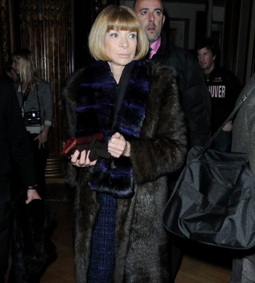 Die amerikanische Vogue-Chefin Anna Wintour hetzt von Fashion-Show zu Fashion-Show