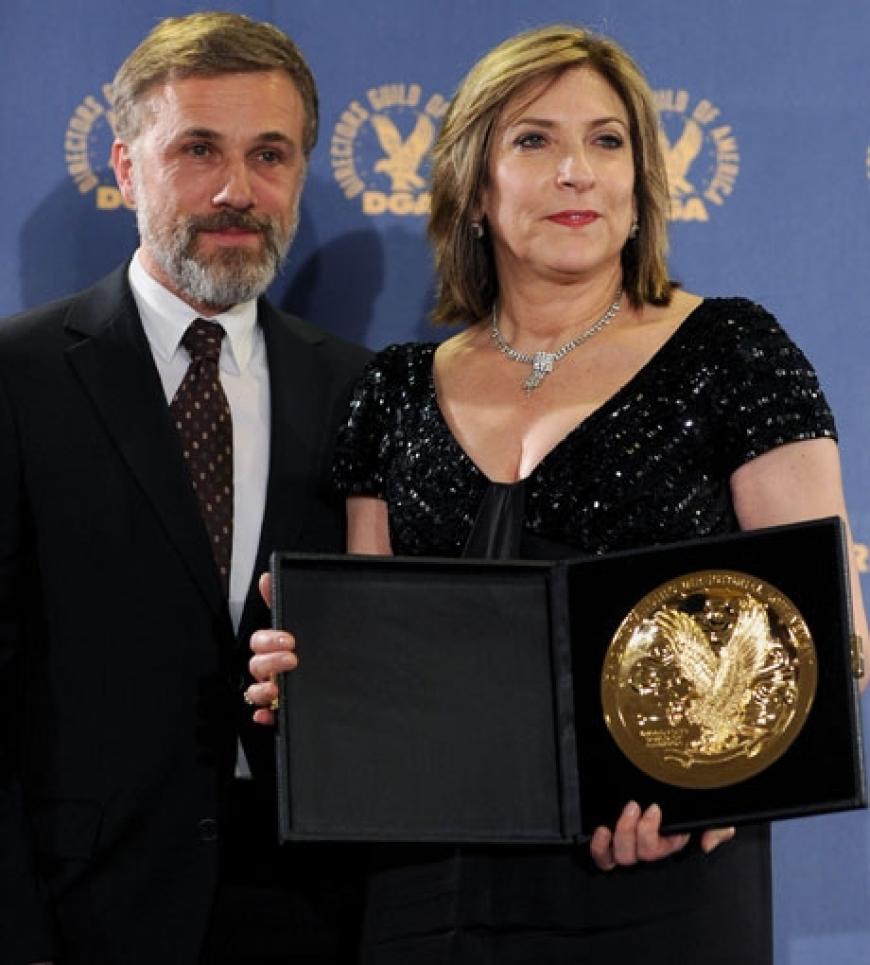 Christoph Waltz mit Preisträgerin Lesli Linka Glatter. Der