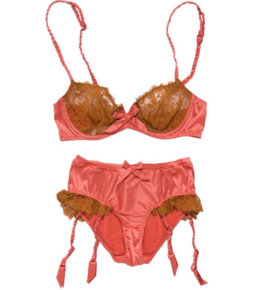 Apricotfarben von Princesse tam.tam: BH ca. 50 Euro, Slip ca. 45 Euro