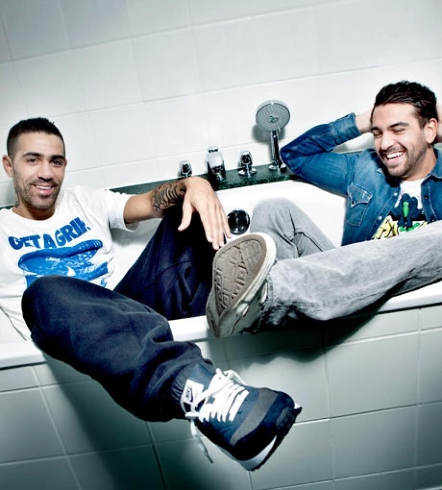 Als Bushido und Elyas beim OK!-Fotoshooting rumalberten, war vom knallharten Rapper-Gehabe nichts mehr zu spüren