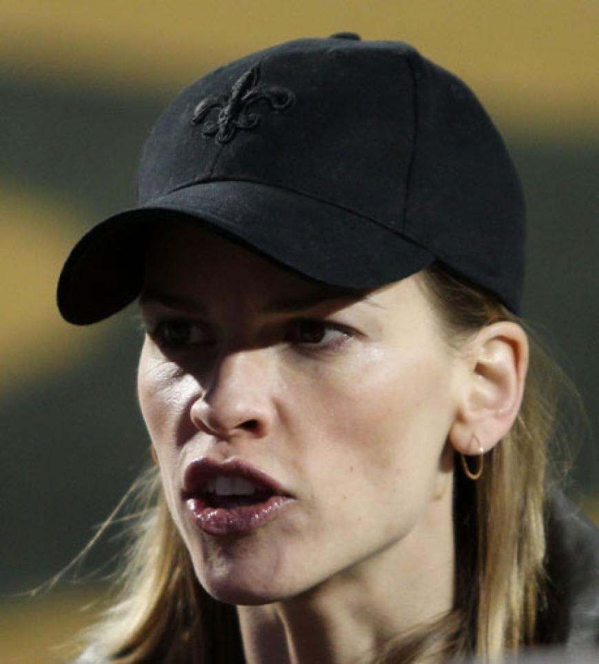 Sportlich unterwegs: Hollywood-Star Hilary Swank mit Cap