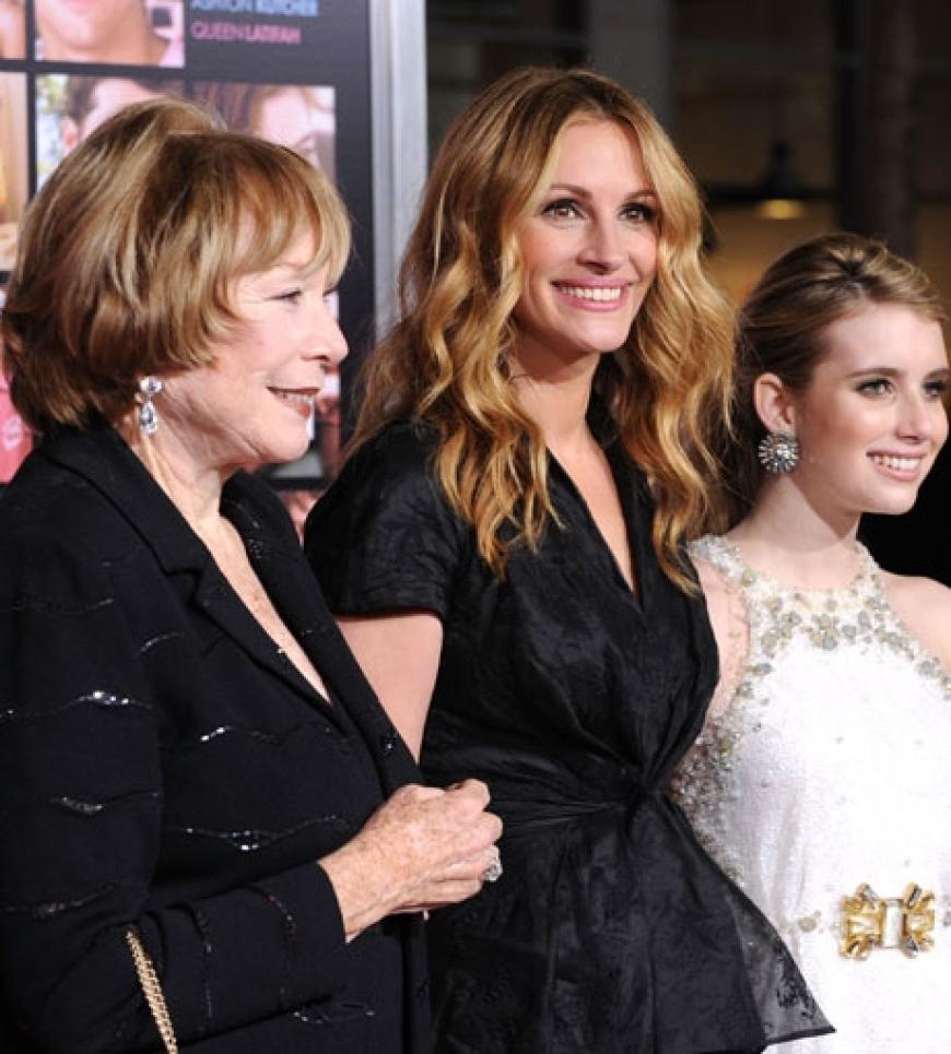 Prominente Unterstützung: Schauspielerin Emma Watson war zusammen mit ihrer berühmten Tante Julia Roberts auf der Premiere