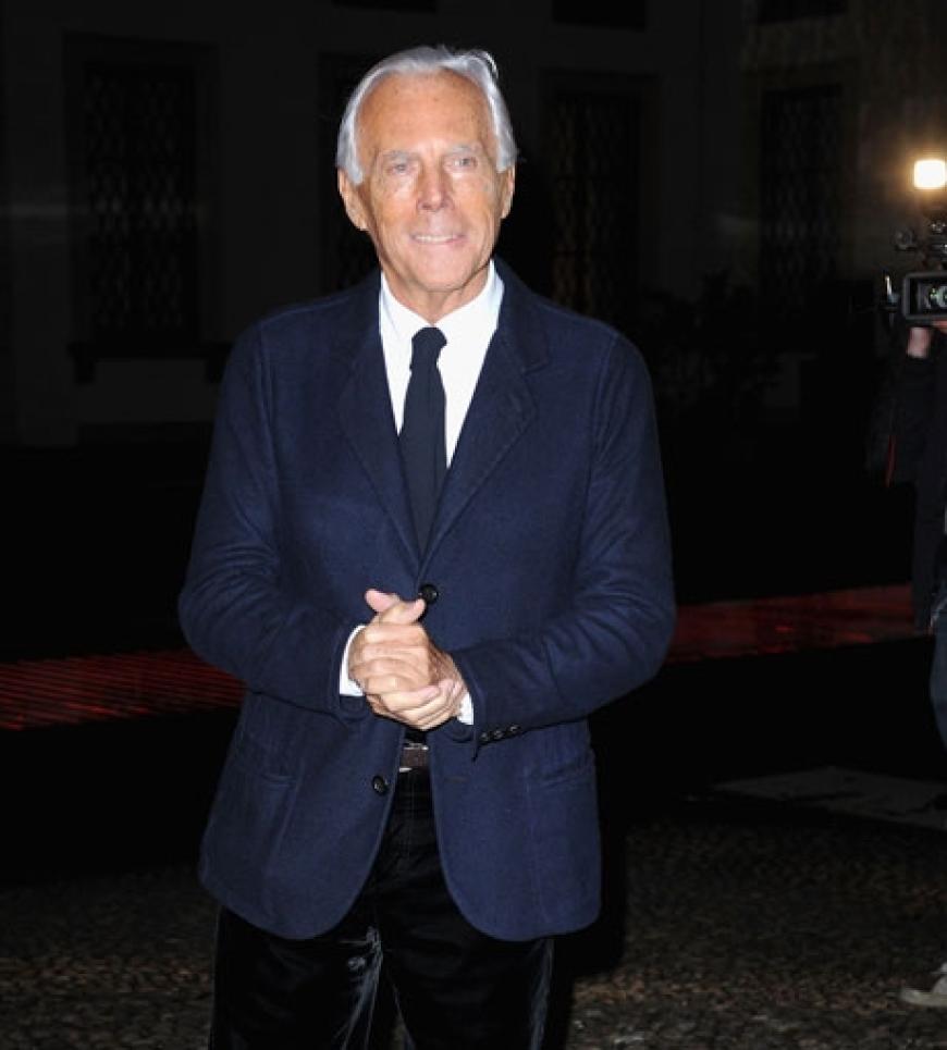 Giorgio Armani freut sich über das gute Feedback für seine Kollektion