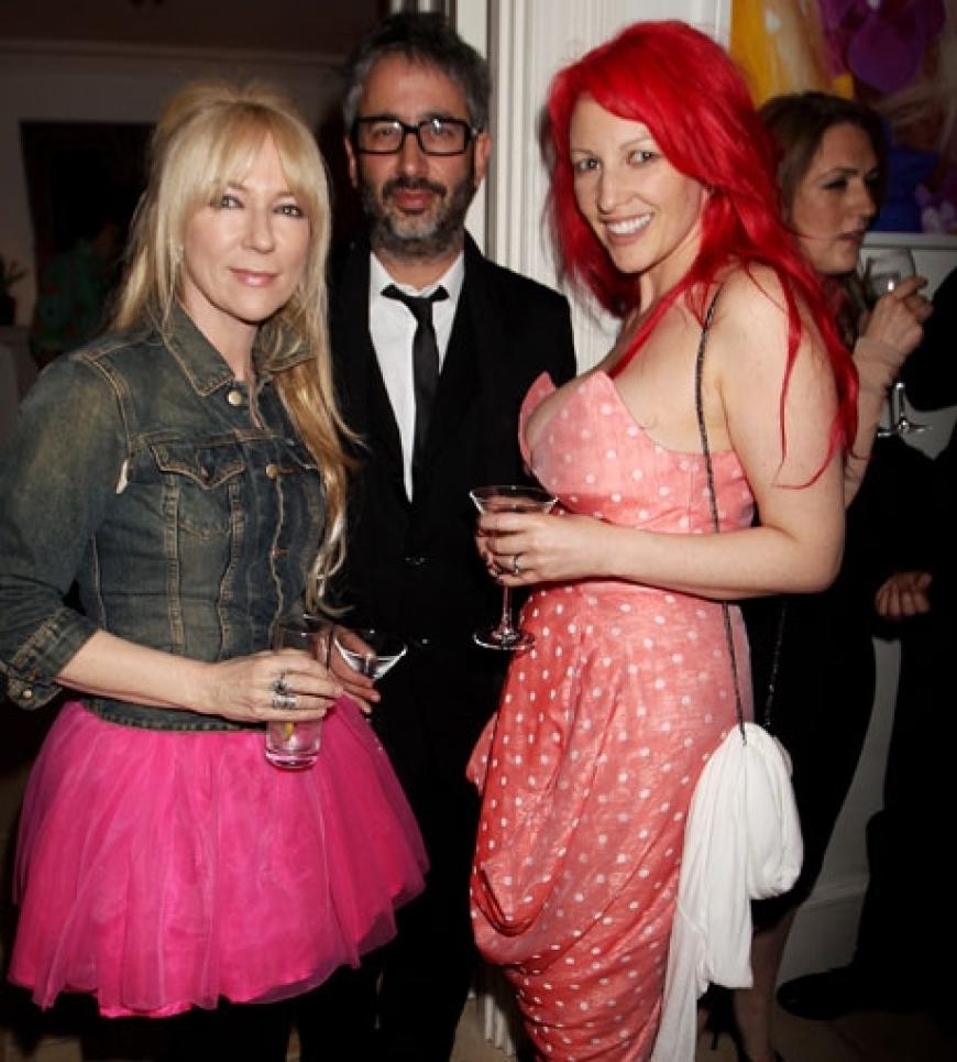 David Baddiel posiert mit Jane Goldman für die Fotografen
