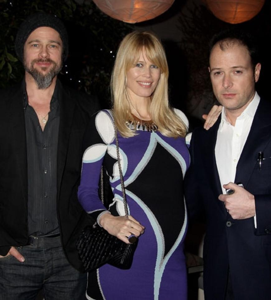 Cooles Trio: Brad Pitt mit Claudia Schiffer und Matthew Vaughn