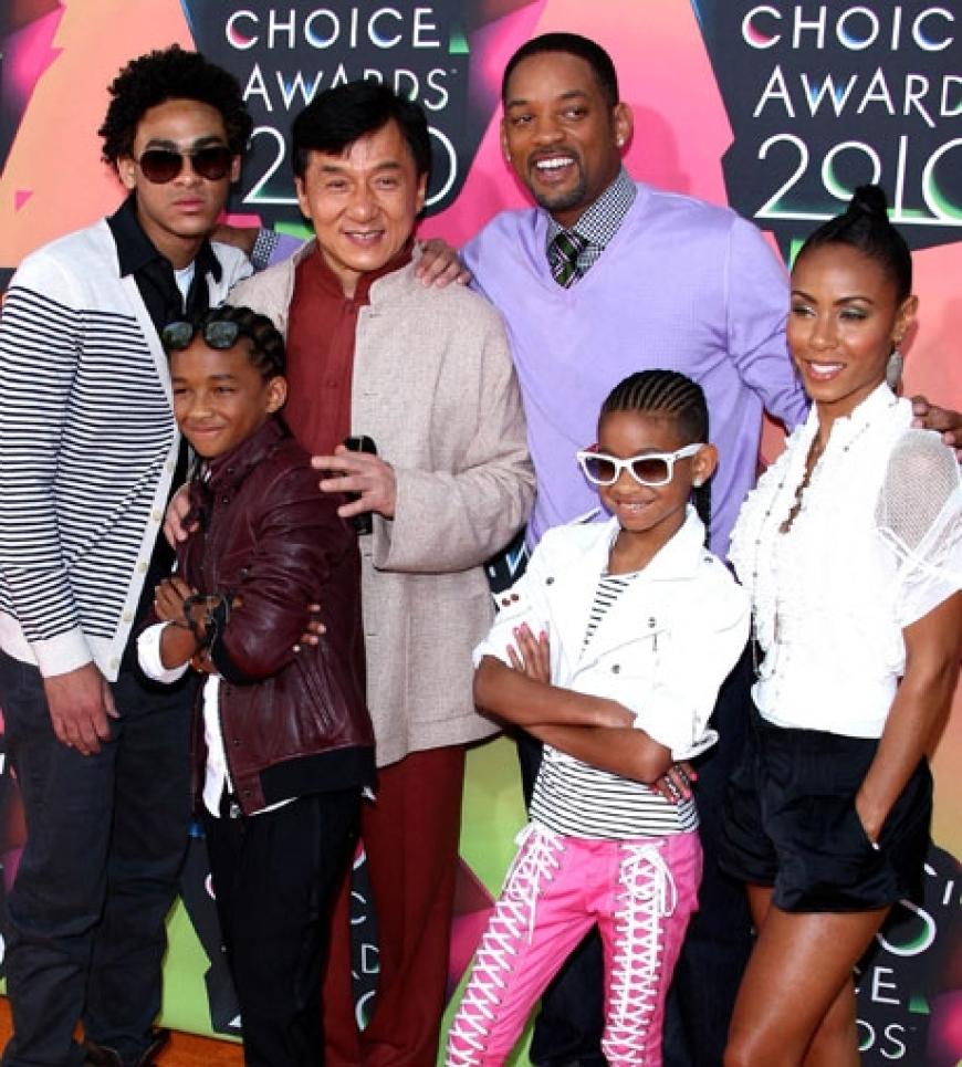 Will Smith mit Familie und Jackie Chan