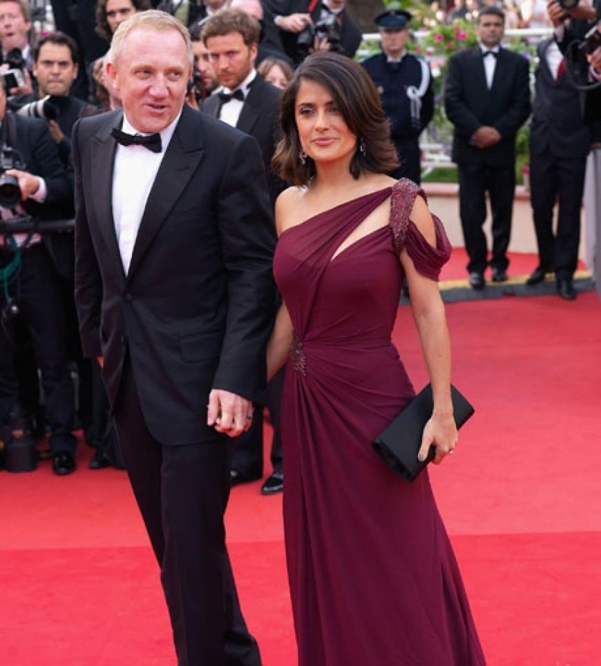Salma Hayek kam zusammen mit Ehemann François-Henri Pinault (Leiter der Gucci-Gruppe)