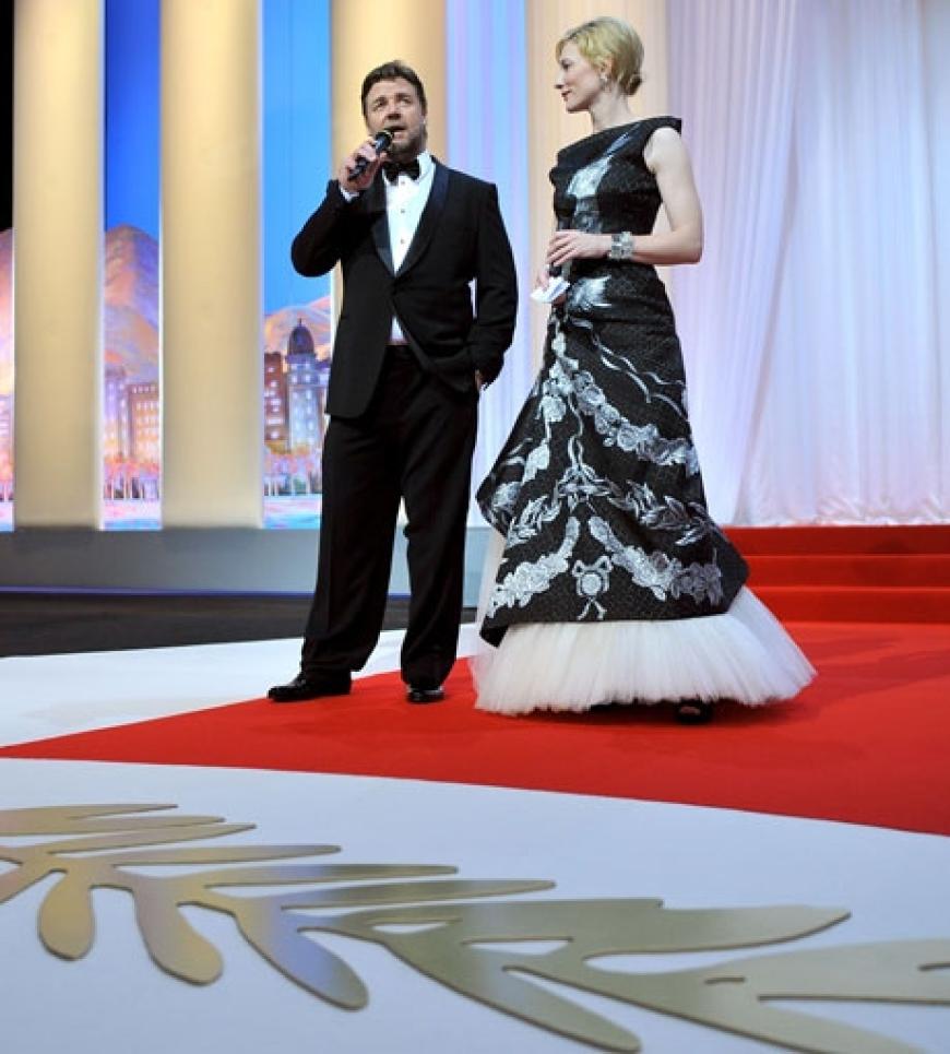 Russell Crowe und Cate Blanchett auf der Bühne der Filmfestspiele