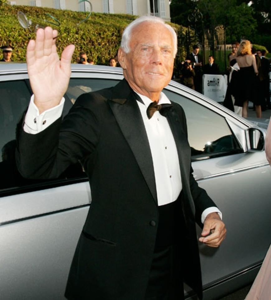Promi-Auflauf am Rande der 63.Fimfestspiele: Auch Designer Giorgio Armani feierte bei der amFAR-Gala mit