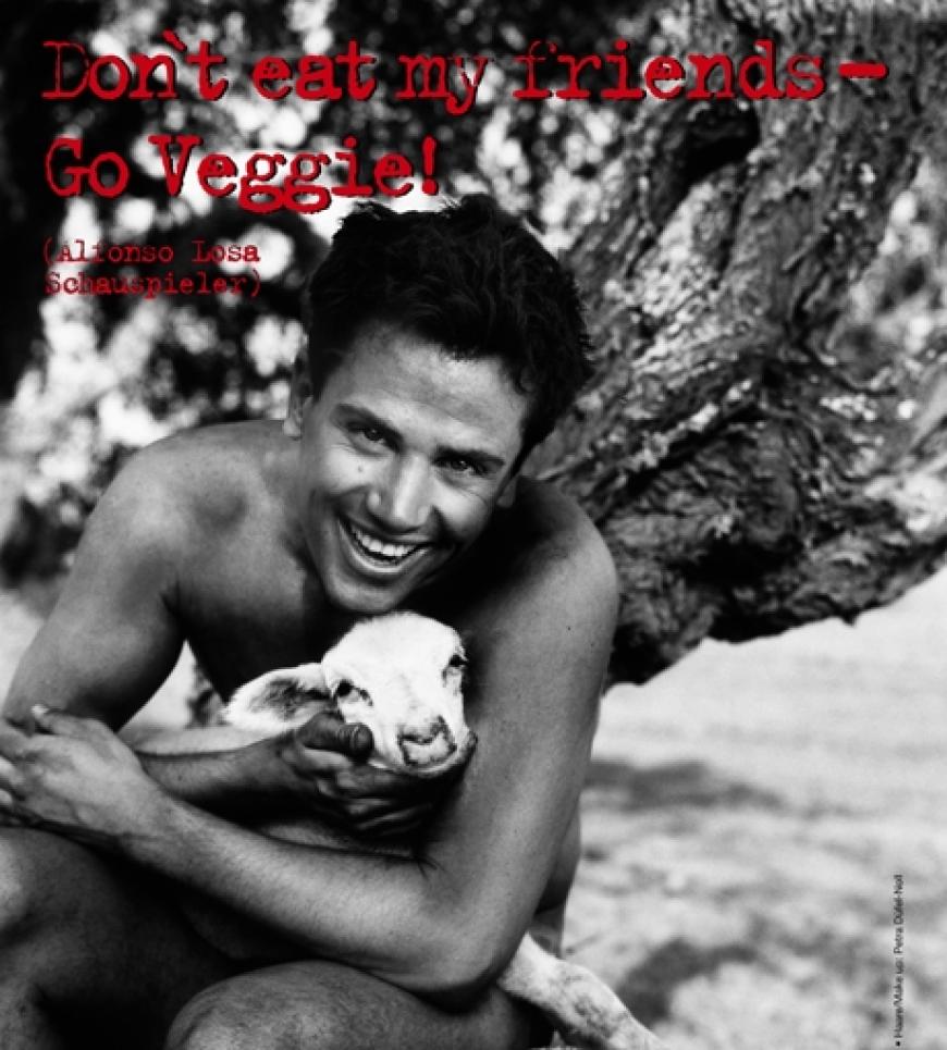 Alfonso Losa macht Nackt-Werbung. Foto Copyright: PETA