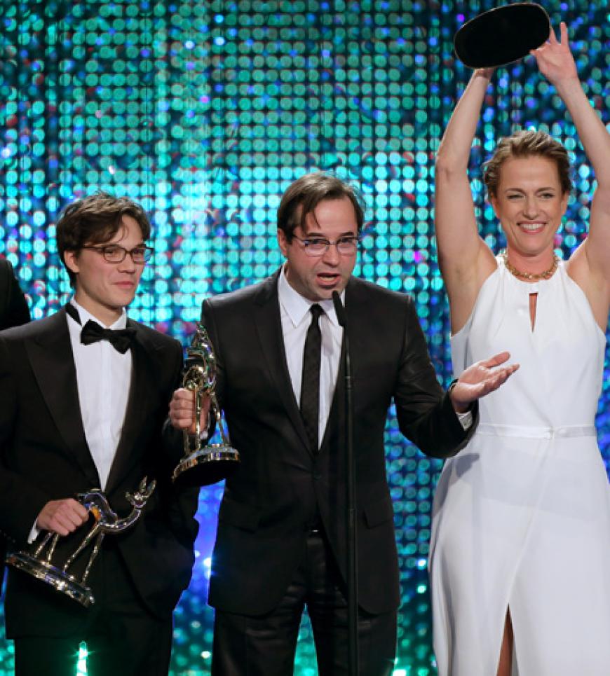 ... sowie Sebastian Urzendowsky, Jan Josef Liefers und Claudia Michelsen vom Film