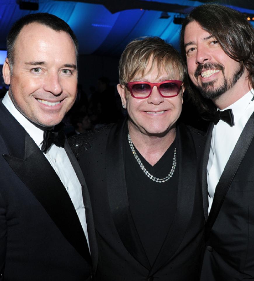 David Furnish, Elton John, Dave Grohl (Foo Fighters)