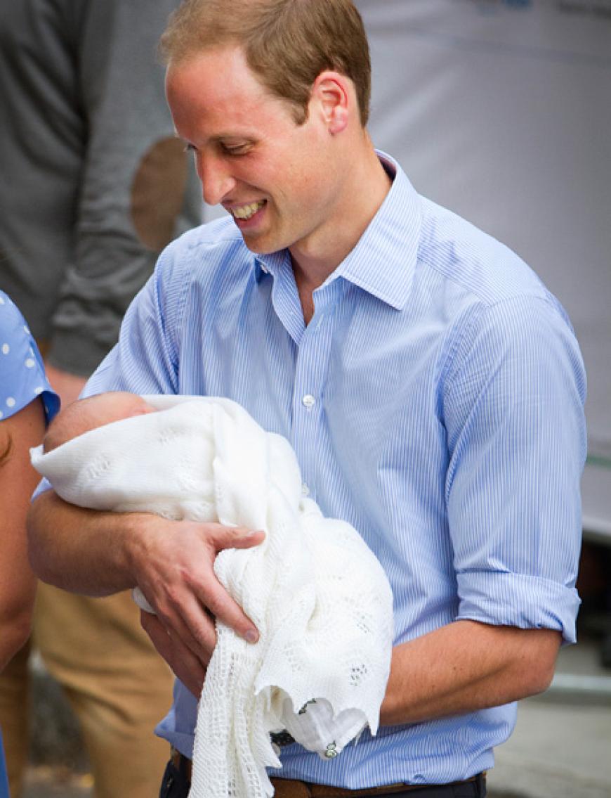 Der stolze Vater. Prinz William verriet gegenüber den Journalisten: