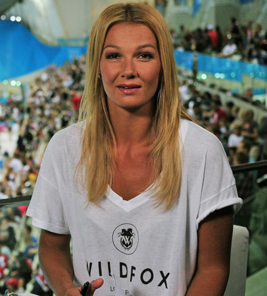 Sie ist nicht aus privatem Interesse in London - sondern auch beruflich als Moderationsexpertin: Ex-Schwimmstar Franziska van Almsick