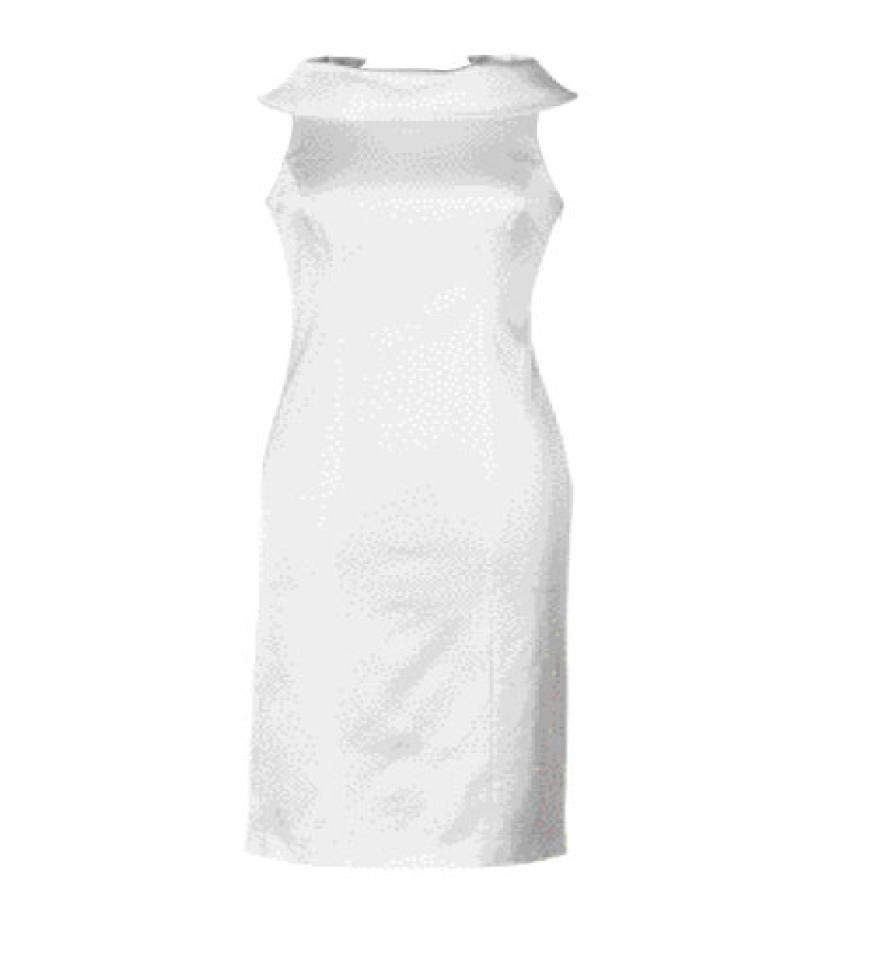 Simple Chic: Knielanges Etuikleid mit rundem Kragen von Apart, ca. 130 Euro