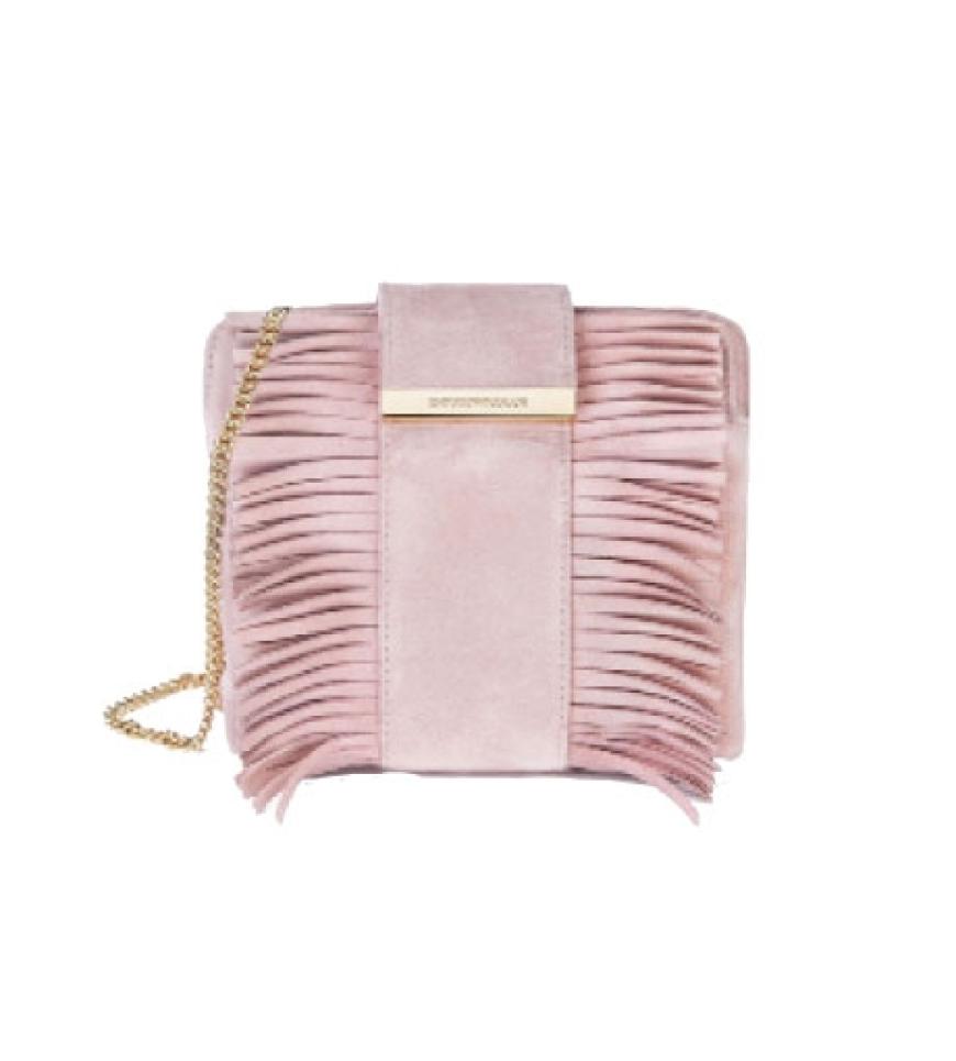 Fransenschnitt-Tasche mit Kettenriemen von Emporio Armani, ca. 290 Euro