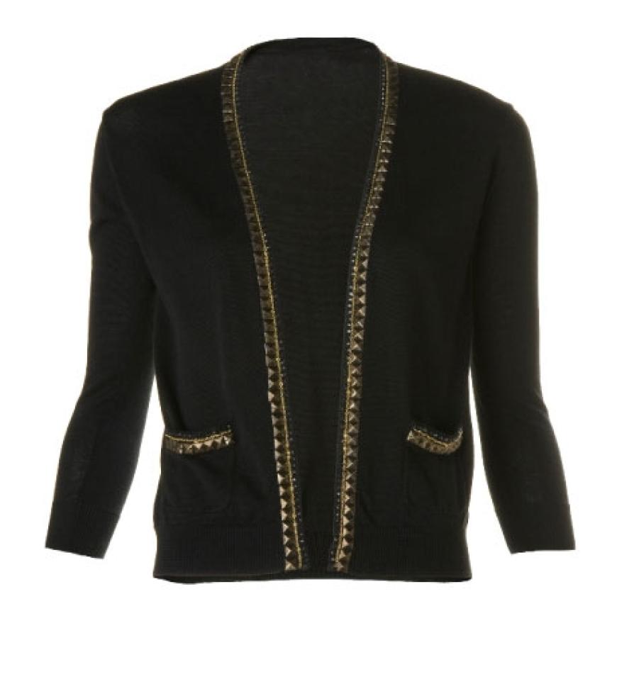 Kettengewand: Cardigan mit Nieten und Kettendetails von Mango, ca. 50 Euro